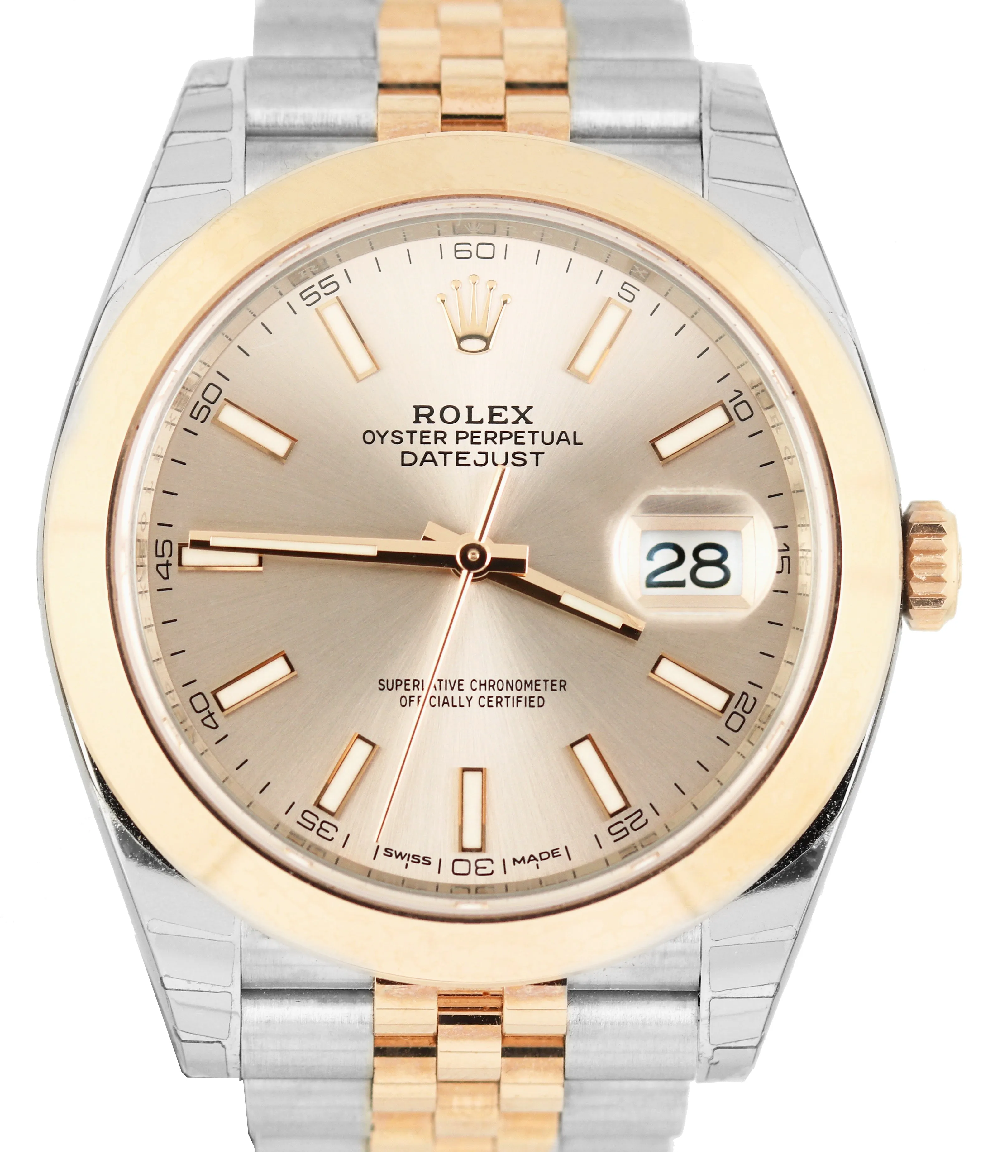 NOS 2017 Rolex DateJust 41 126301 Sundust Smooth Everose Gold Two-Tone Jubilee