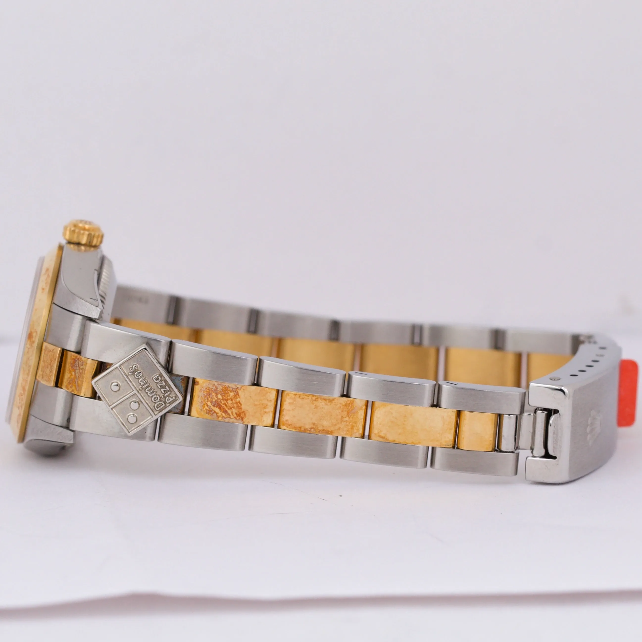 NOS STICKERED PAPERS Rolex Oyster Perpetual CHAMPAGNE 18K DOMINO 24mm 76183 B P