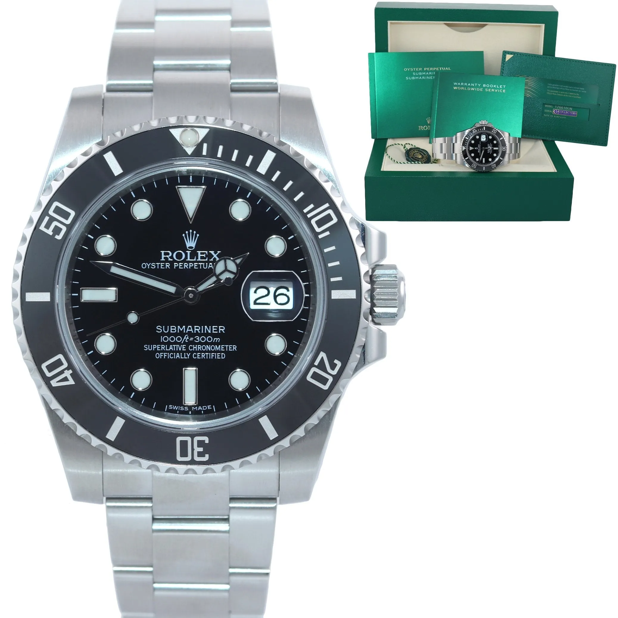NOV 2021 NEW PAPERS Rolex Submariner 41mm Ceramic Bezel 126610 Watch Box