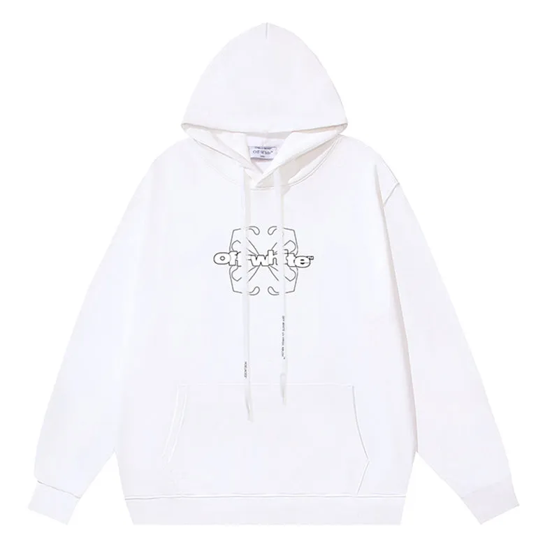 Off White Logo Drawstring Hoodie