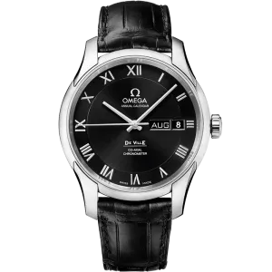 Omega De Ville De Ville 41 mm, steel on leather strap