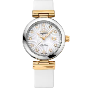Omega De Ville Ladymatic 34 mm, steel - yellow gold on leather strap