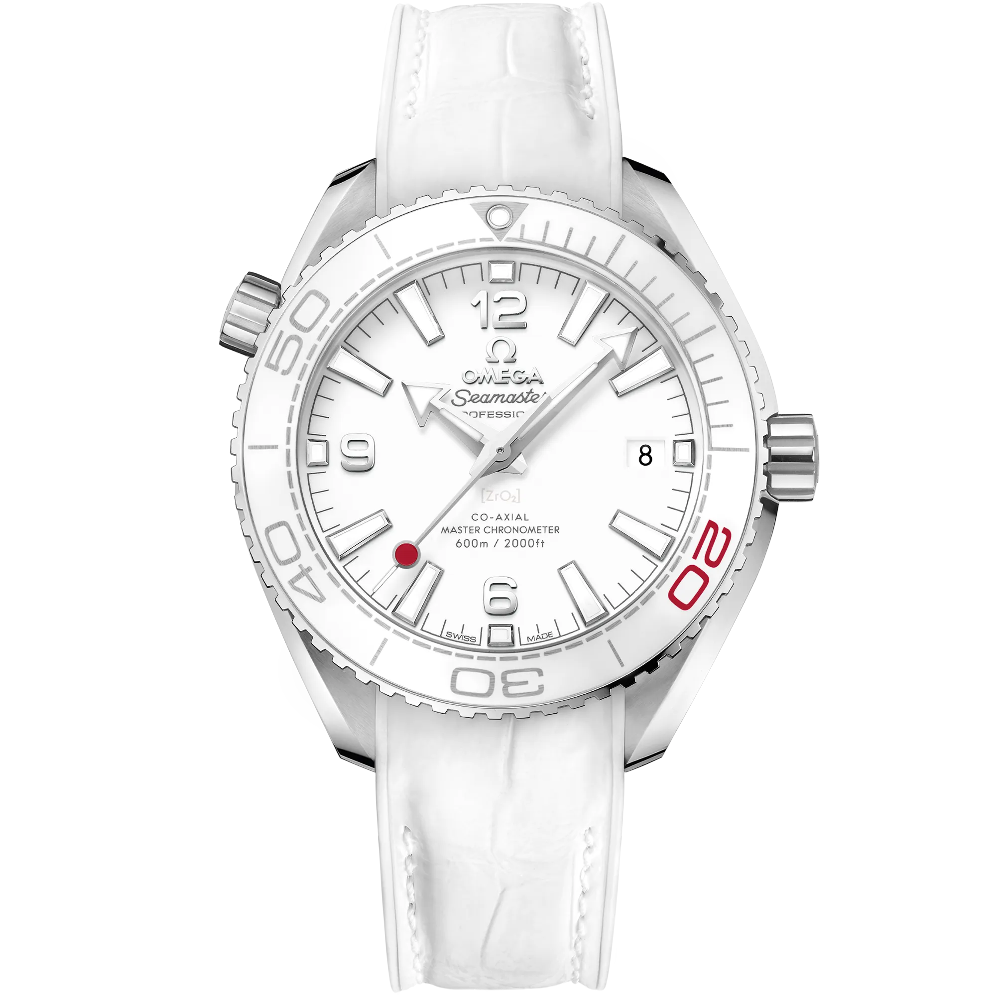 Omega Seamaster Planet Ocean 600M 39.5 mm, steel on leather strap