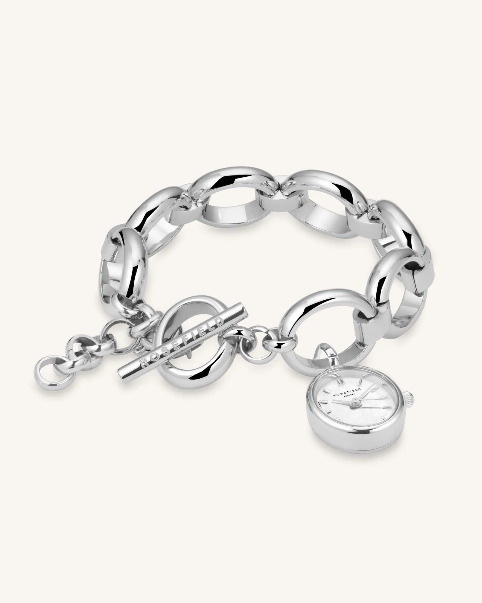 Oval Charm Chain Silver-Engraved