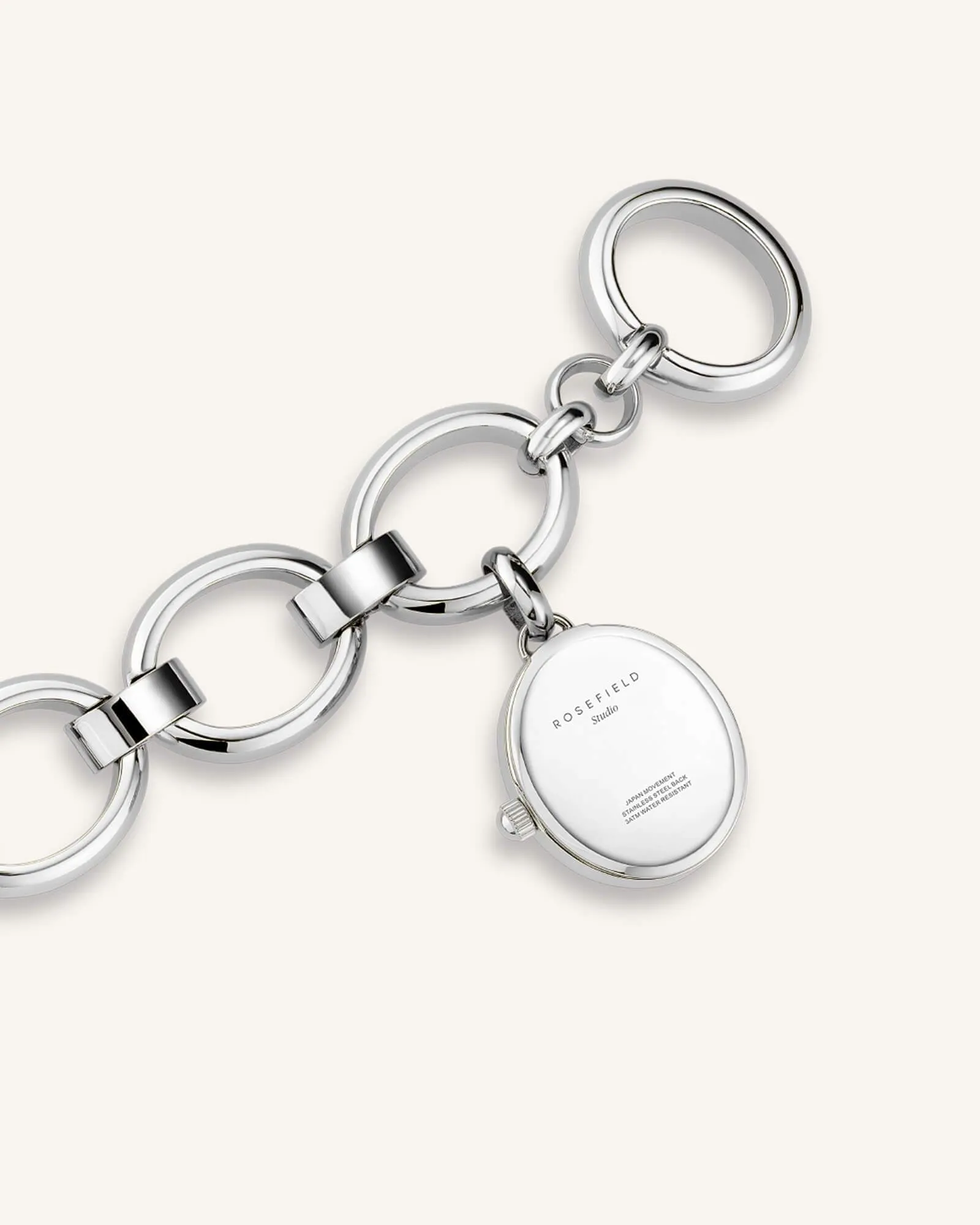 Oval Charm Chain Silver-Engraved