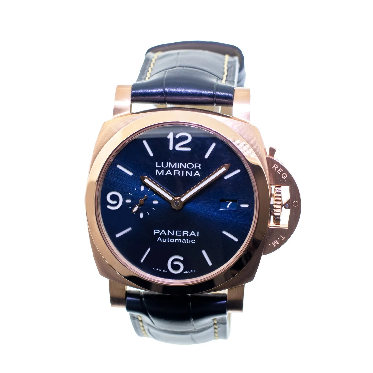 Panerai Luminor Marina Rose Gold Blue Arabic 44mm PAM01112
