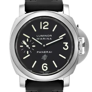 Panerai Men's Luminor Marina Base Logo Stainless Steel 44mm Black Stick & Arabic Numeral Dial Watch