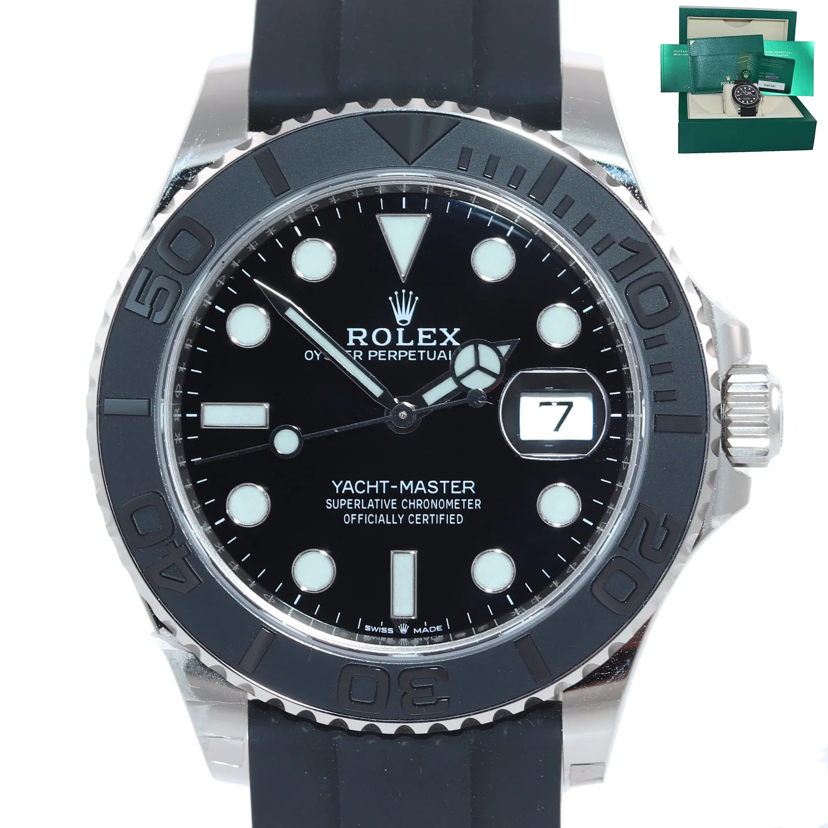 PAPERS NEW 2020 Rolex Yacht-Master 226659 18k White Gold 42mm Oysterflex Watch