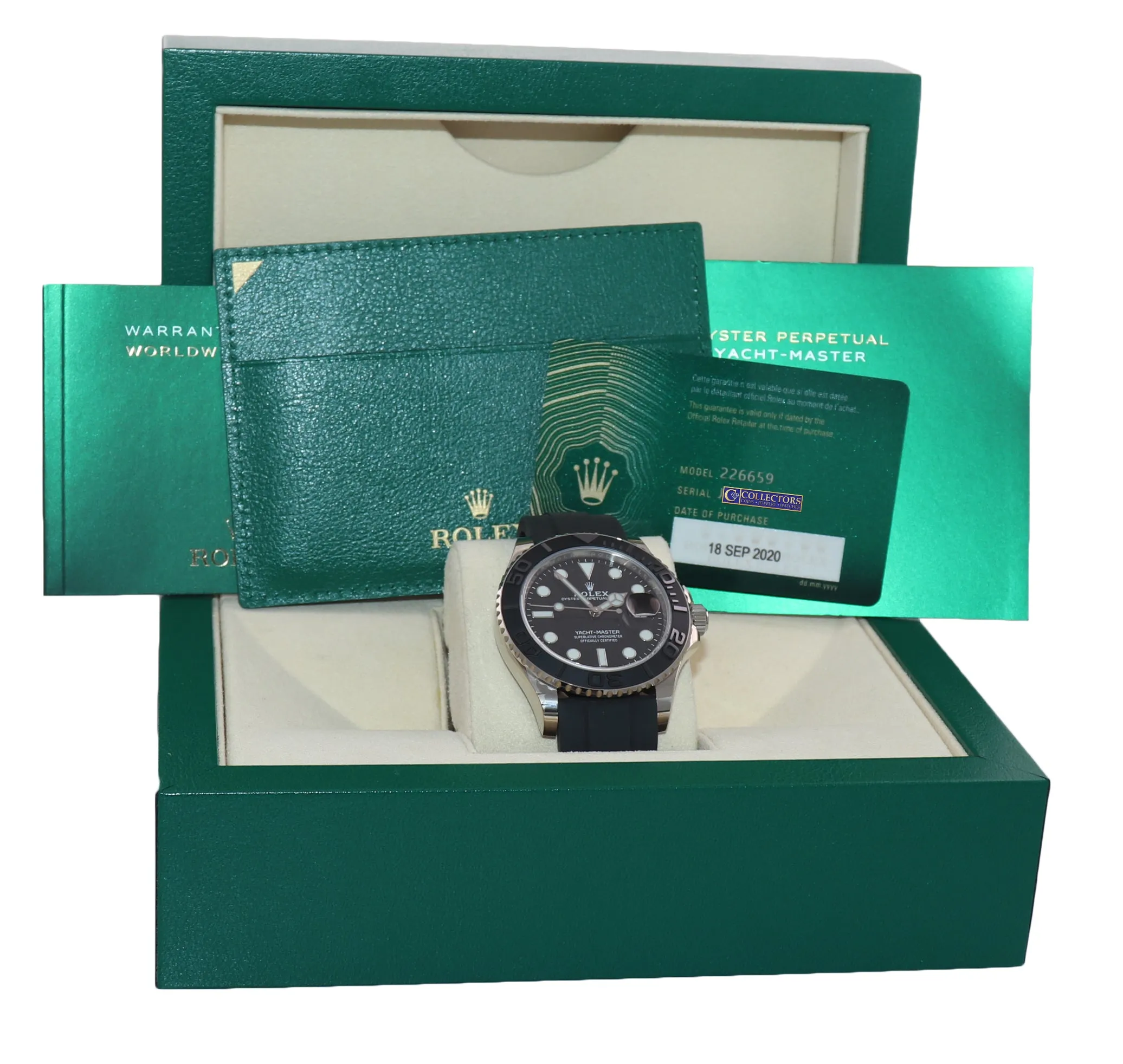PAPERS NEW 2020 Rolex Yacht-Master 226659 18k White Gold 42mm Oysterflex Watch