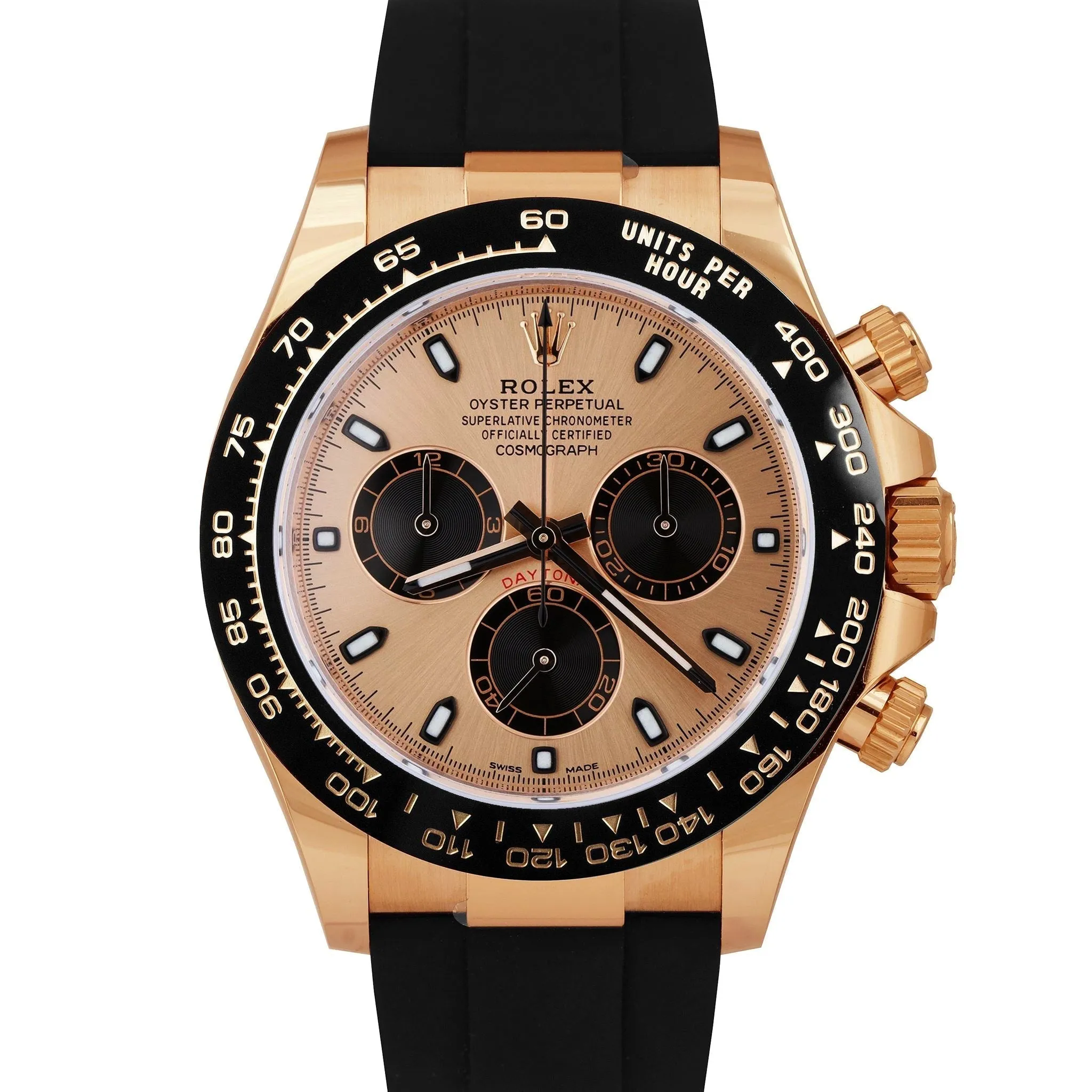 PAPERS Rolex Daytona Rose Gold Pink Sundust PAPERS Oysterflex Watch 116515 B P