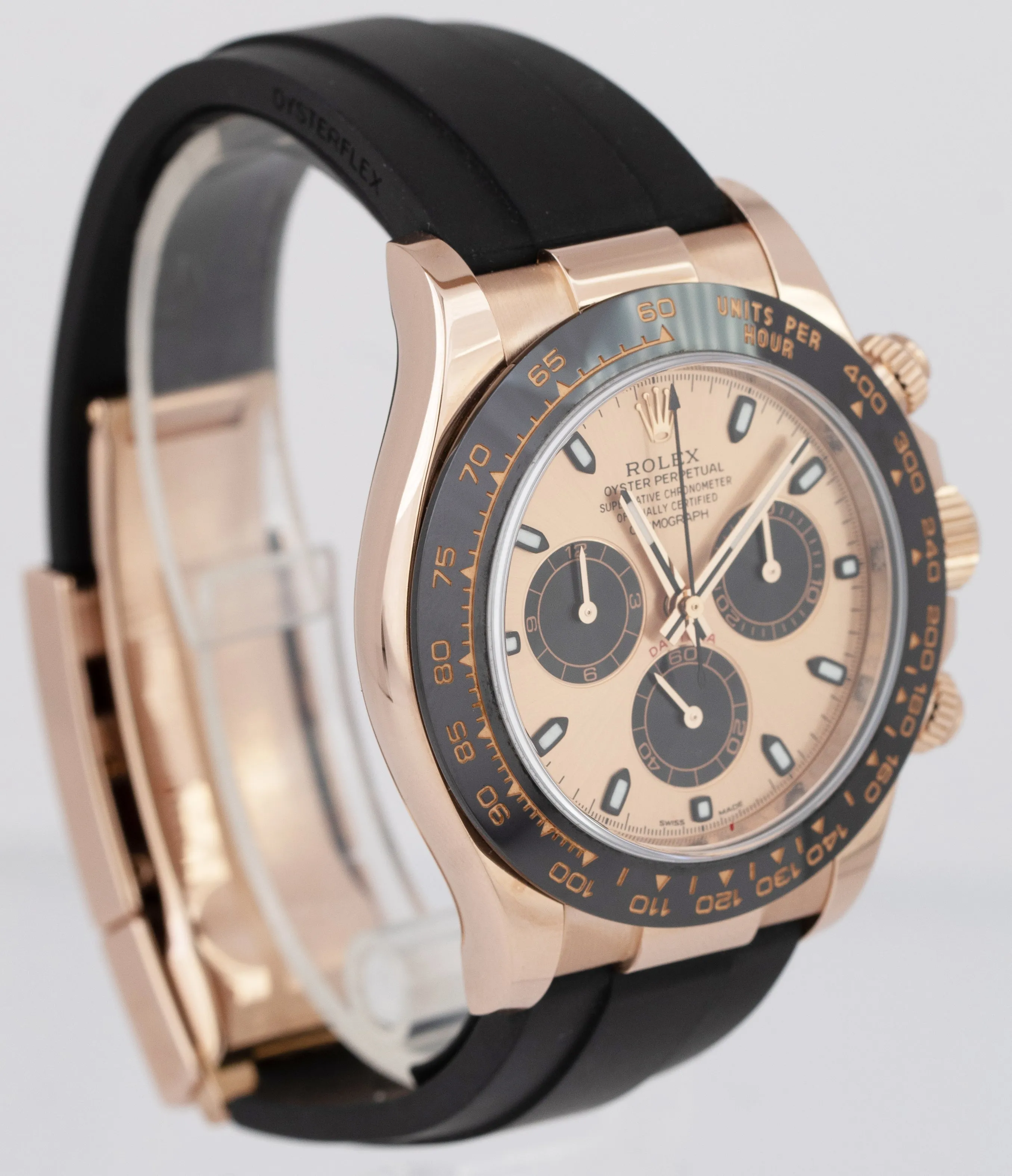 PAPERS Rolex Daytona Rose Gold Pink Sundust PAPERS Oysterflex Watch 116515 B P