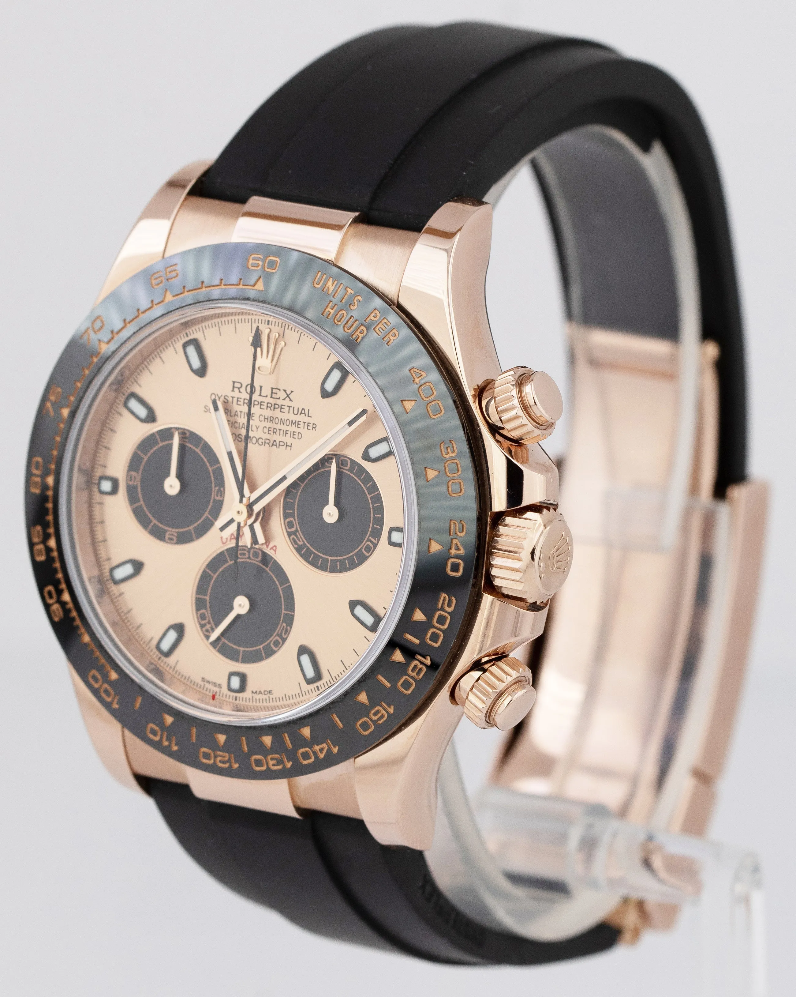 PAPERS Rolex Daytona Rose Gold Pink Sundust PAPERS Oysterflex Watch 116515 B P