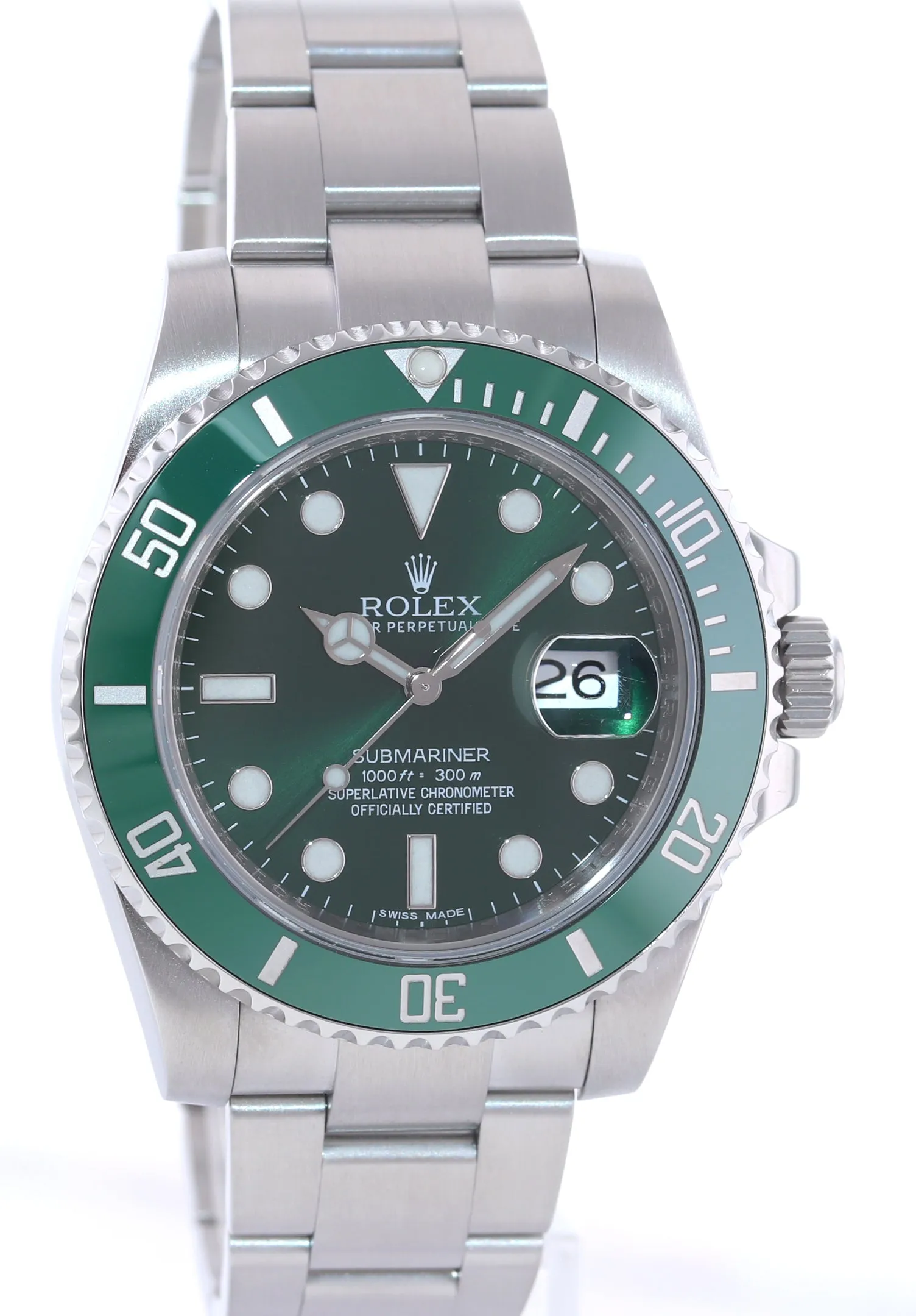 PAPERS Rolex Submariner Hulk Green Ceramic 116610V Steel Watch Box