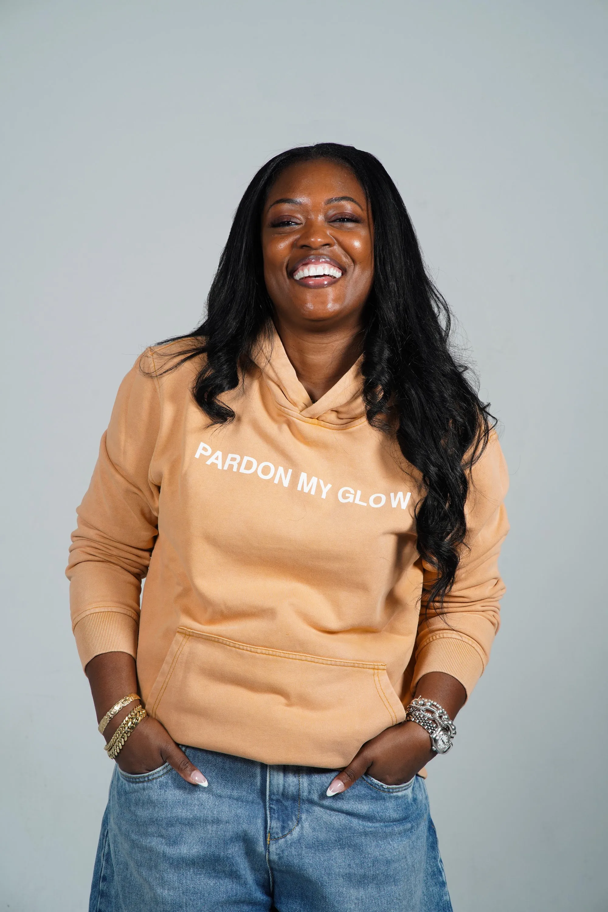 Pardon My Glow Washed Hoodie | Golden Yellow