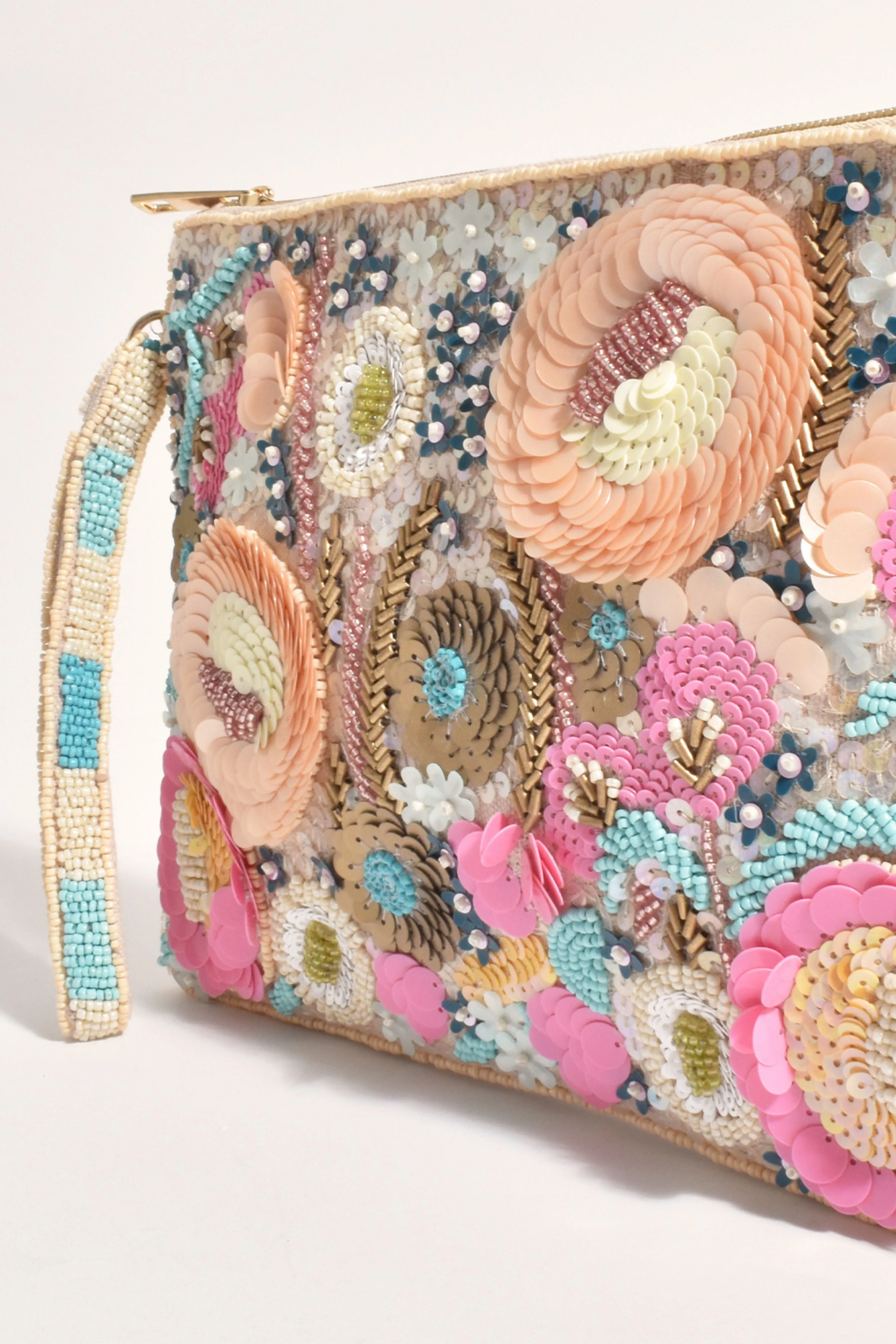 Pastel Perfection Sequin Clutch - Nude Multi Pastel