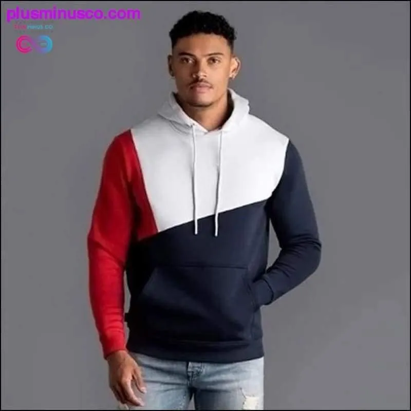 Patchwork Printed Hoodie Pullover Fleece Sweatshirt at