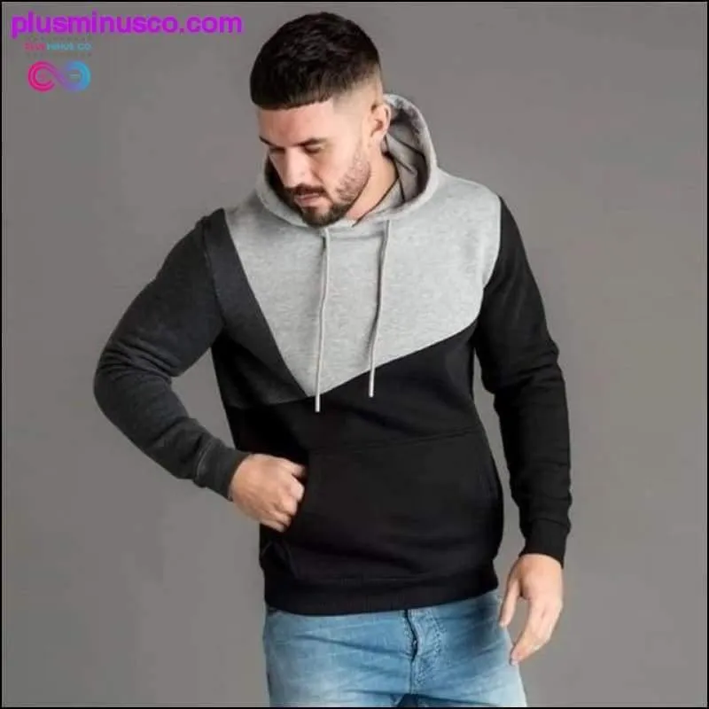 Patchwork Printed Hoodie Pullover Fleece Sweatshirt at