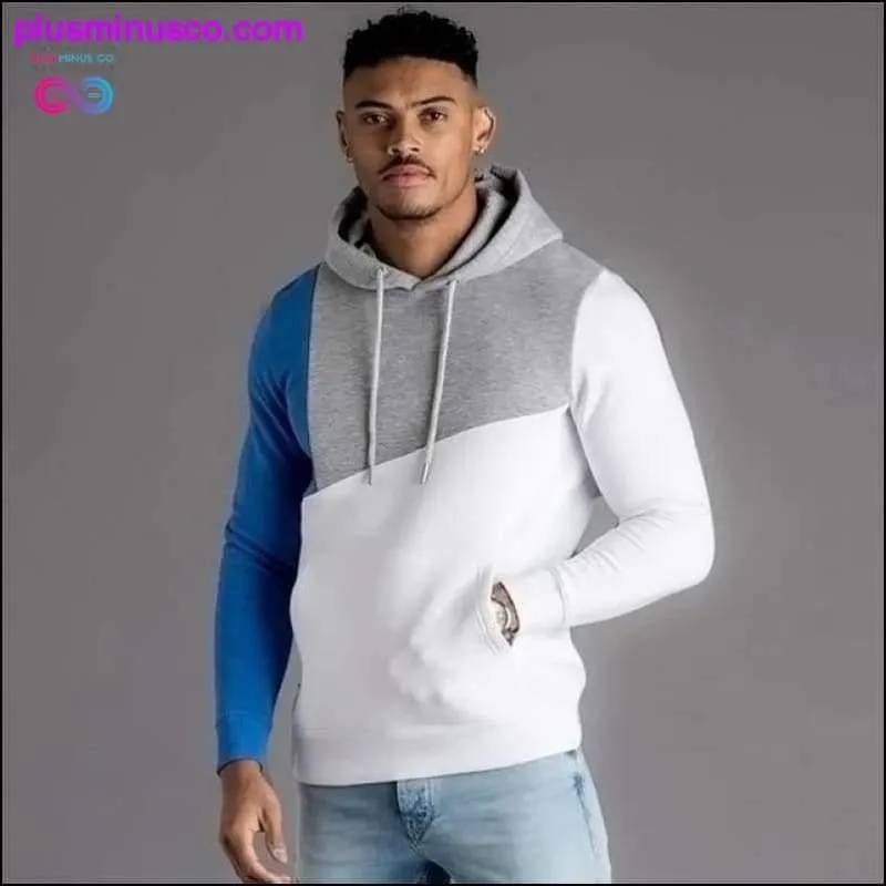 Patchwork Printed Hoodie Pullover Fleece Sweatshirt at