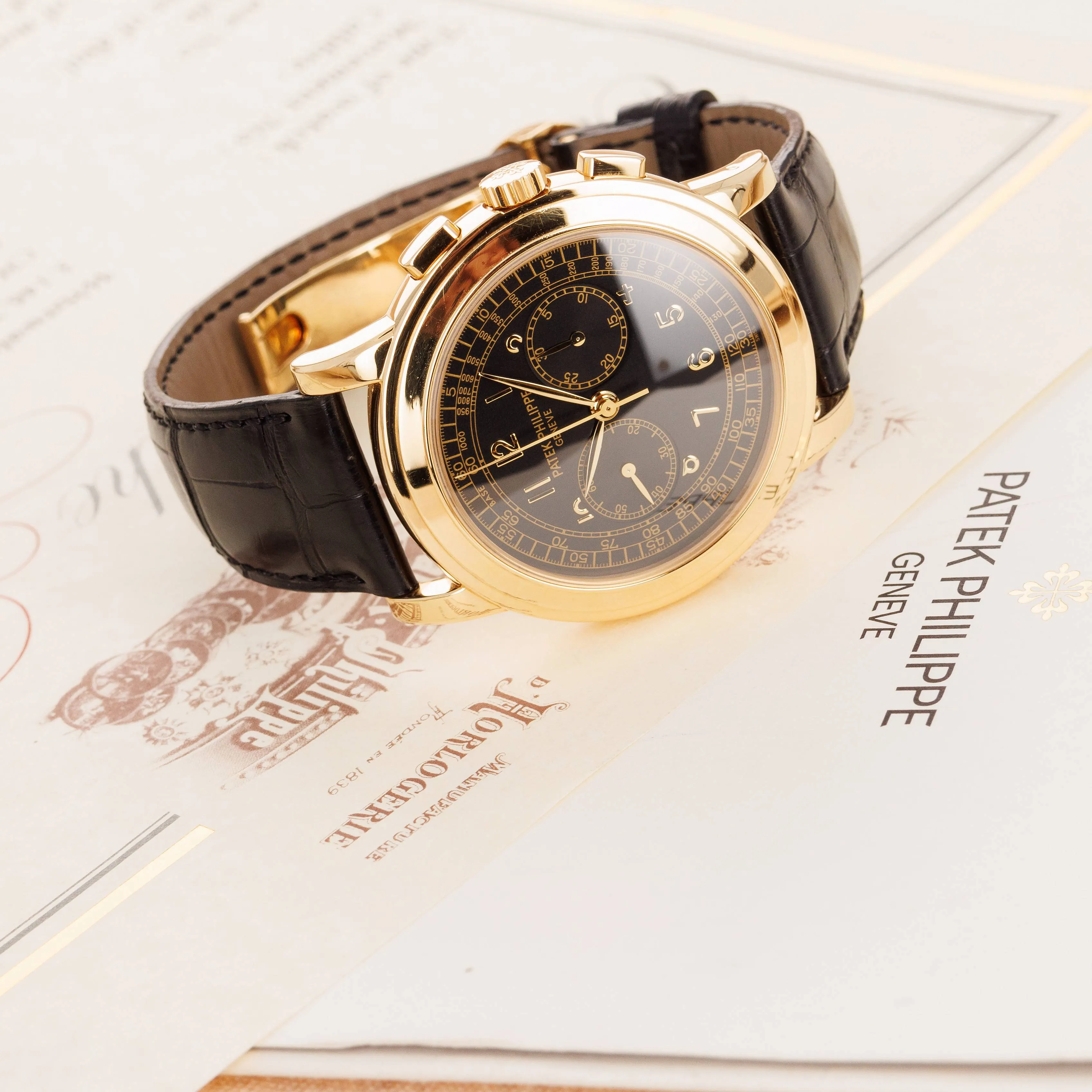 Patek Philippe Yellow Gold Chronograph Watch Ref. 5070 with Archive