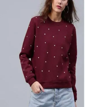 Pearl Sweatshirt Winter Fleece For womens
