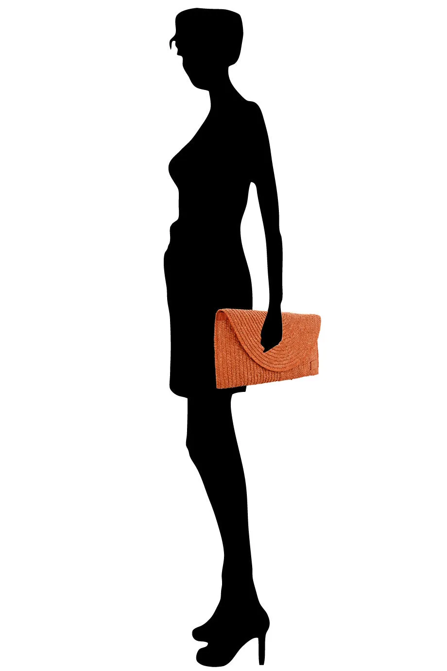 PENNY Orange Woven Clutch