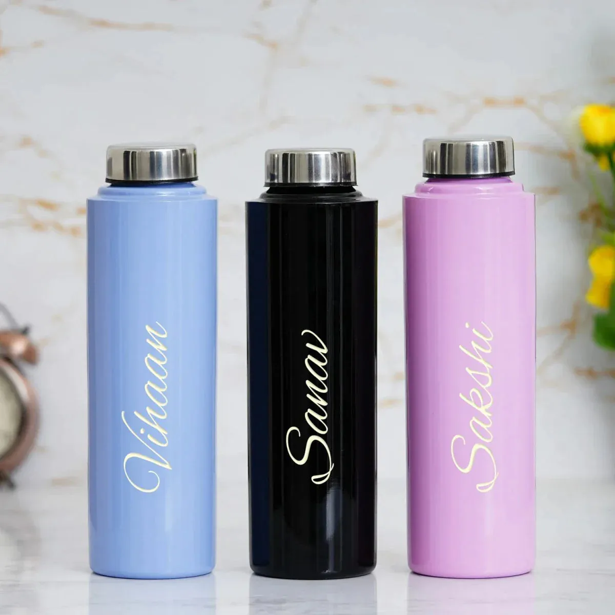 Personalised Black Classic Smart Bottle (1 Litre) & All in One Men's Combo (4 pcs)  - Olive Green