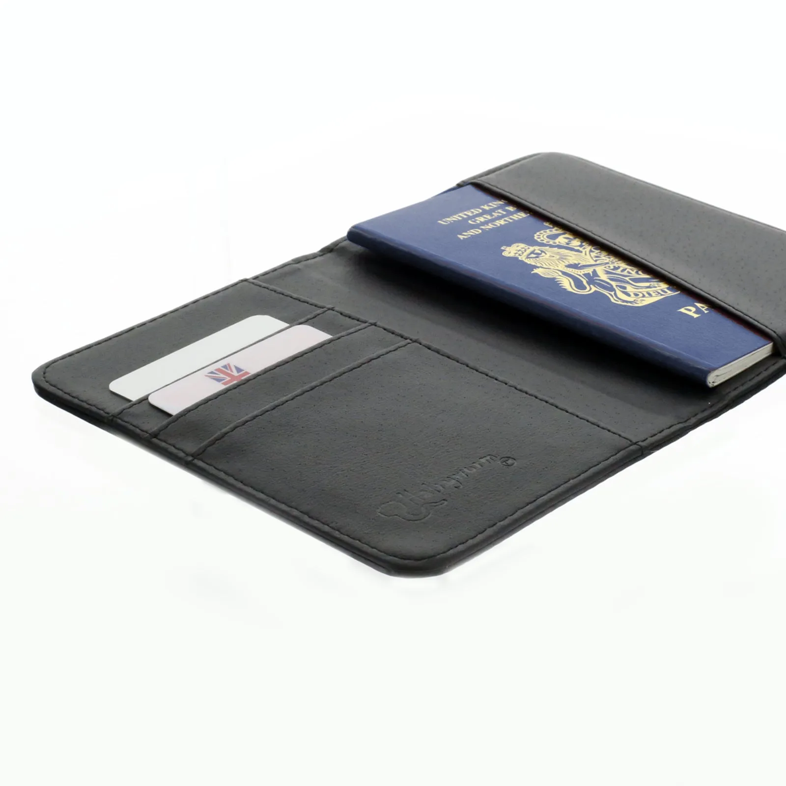 Personalised Passport Case & Tag with Black World Map & Text - White Glitter