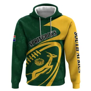 Personalised South Africa Rugby Hoodie Bokke Champions Sporty Dynamics LT7
