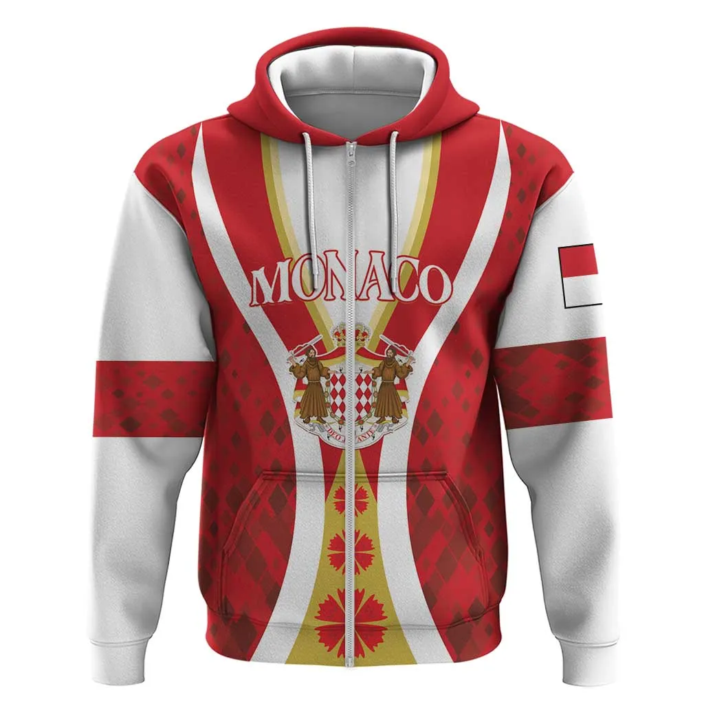 Personalized Monaco Zip Hoodie Deo Juvante Sporty Style LT01