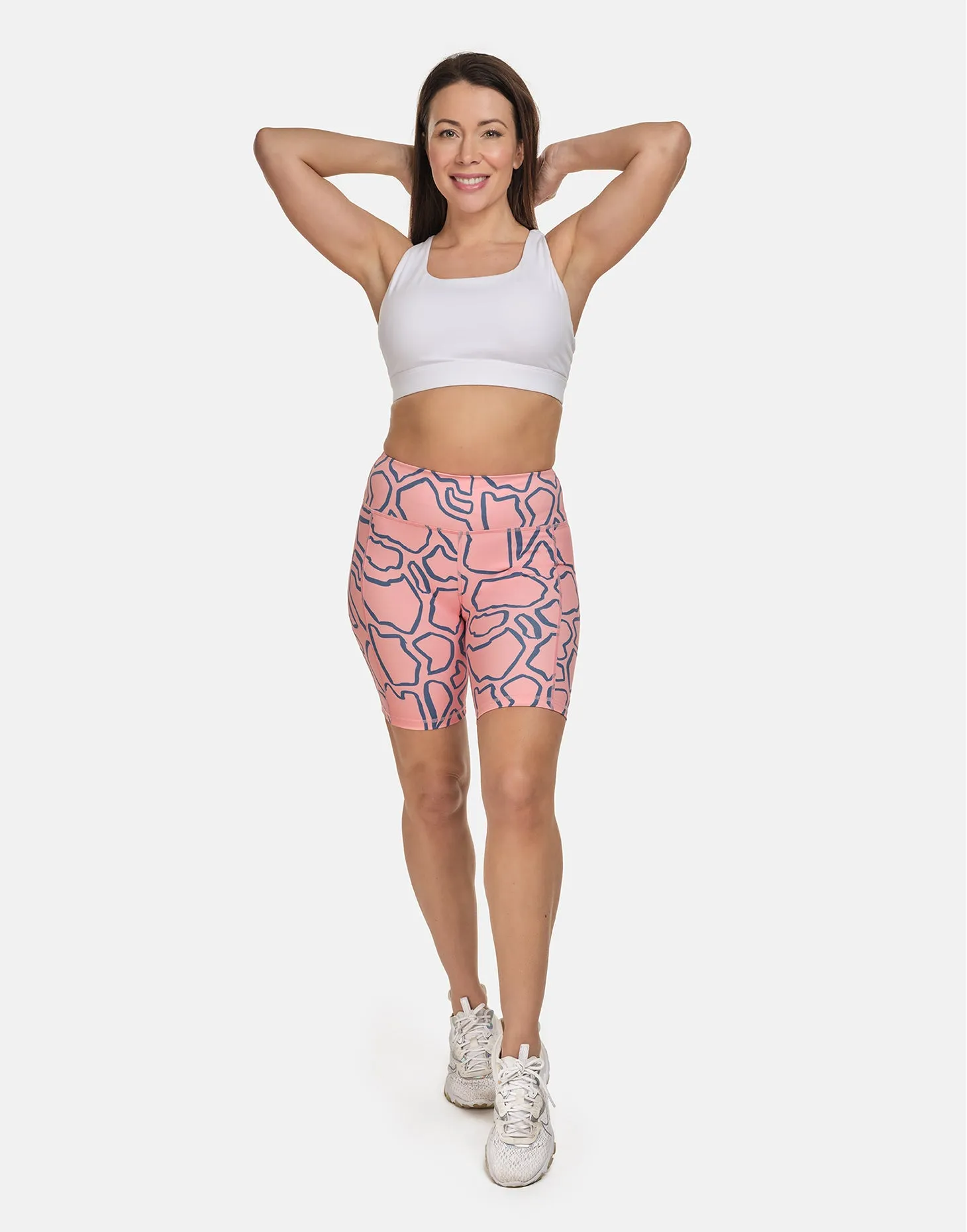 Pink Abstract Cycling Shorts