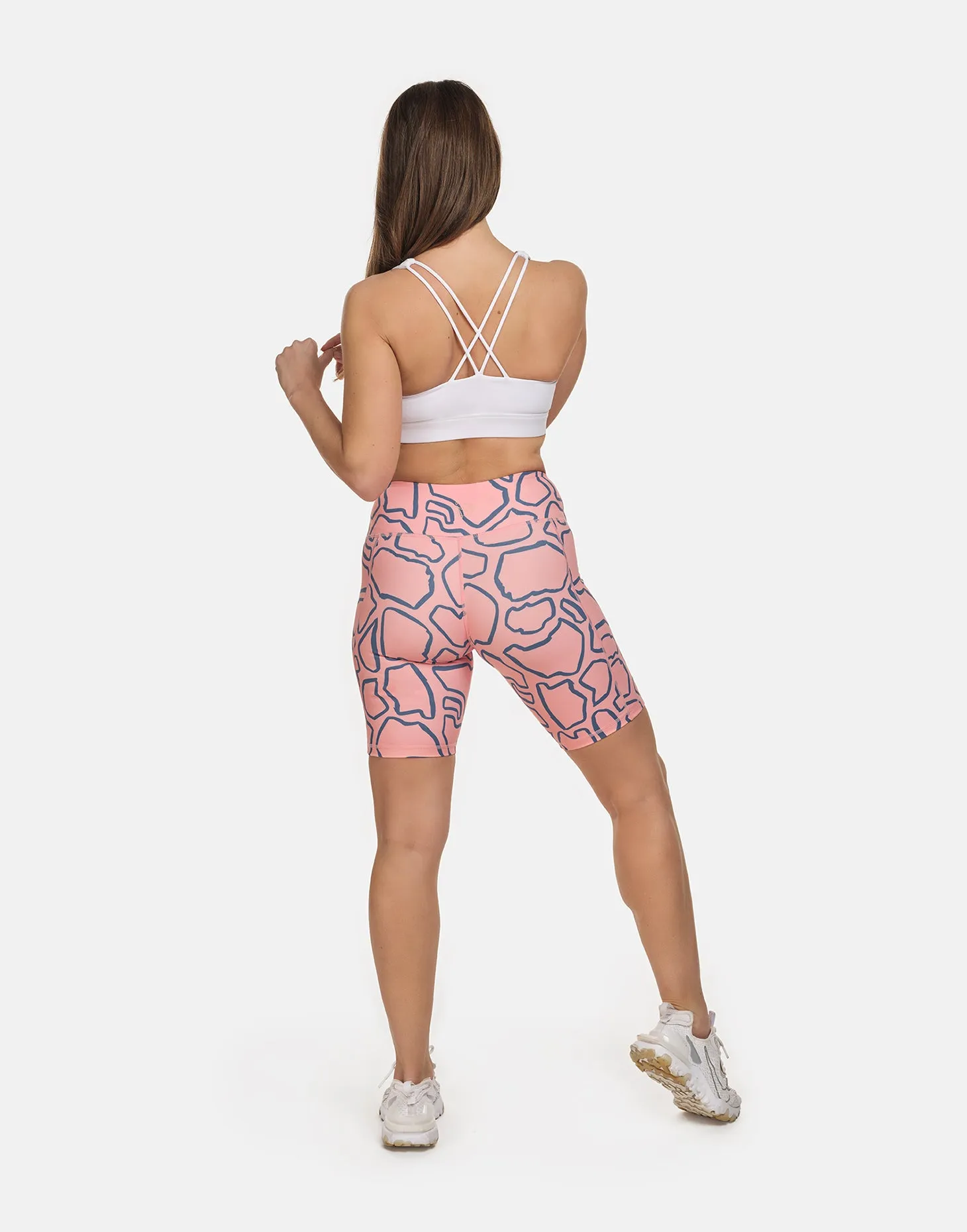Pink Abstract Cycling Shorts