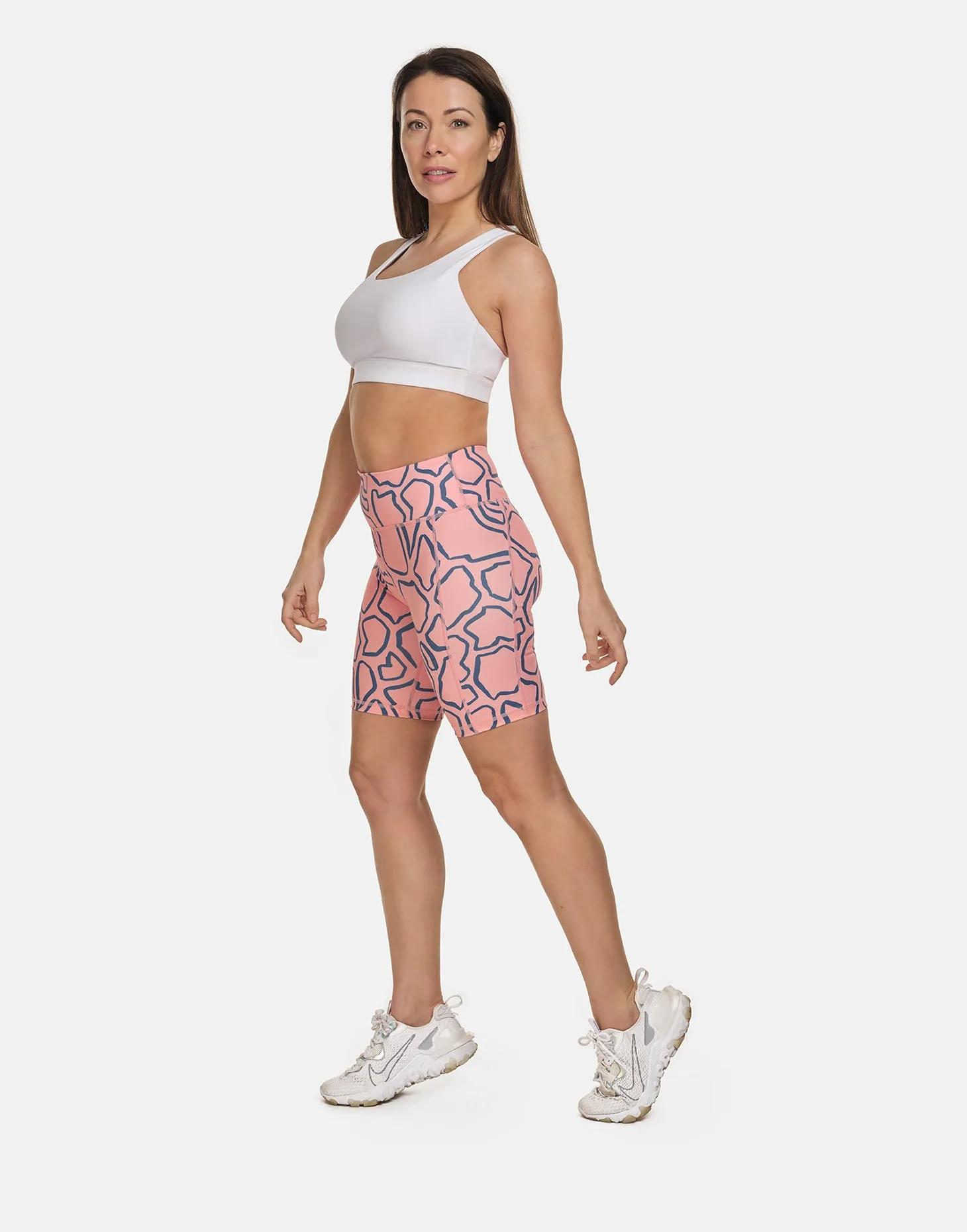 Pink Abstract Cycling Shorts