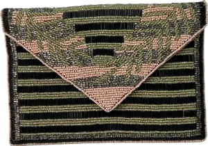 Pink Beaded Clutch Bag