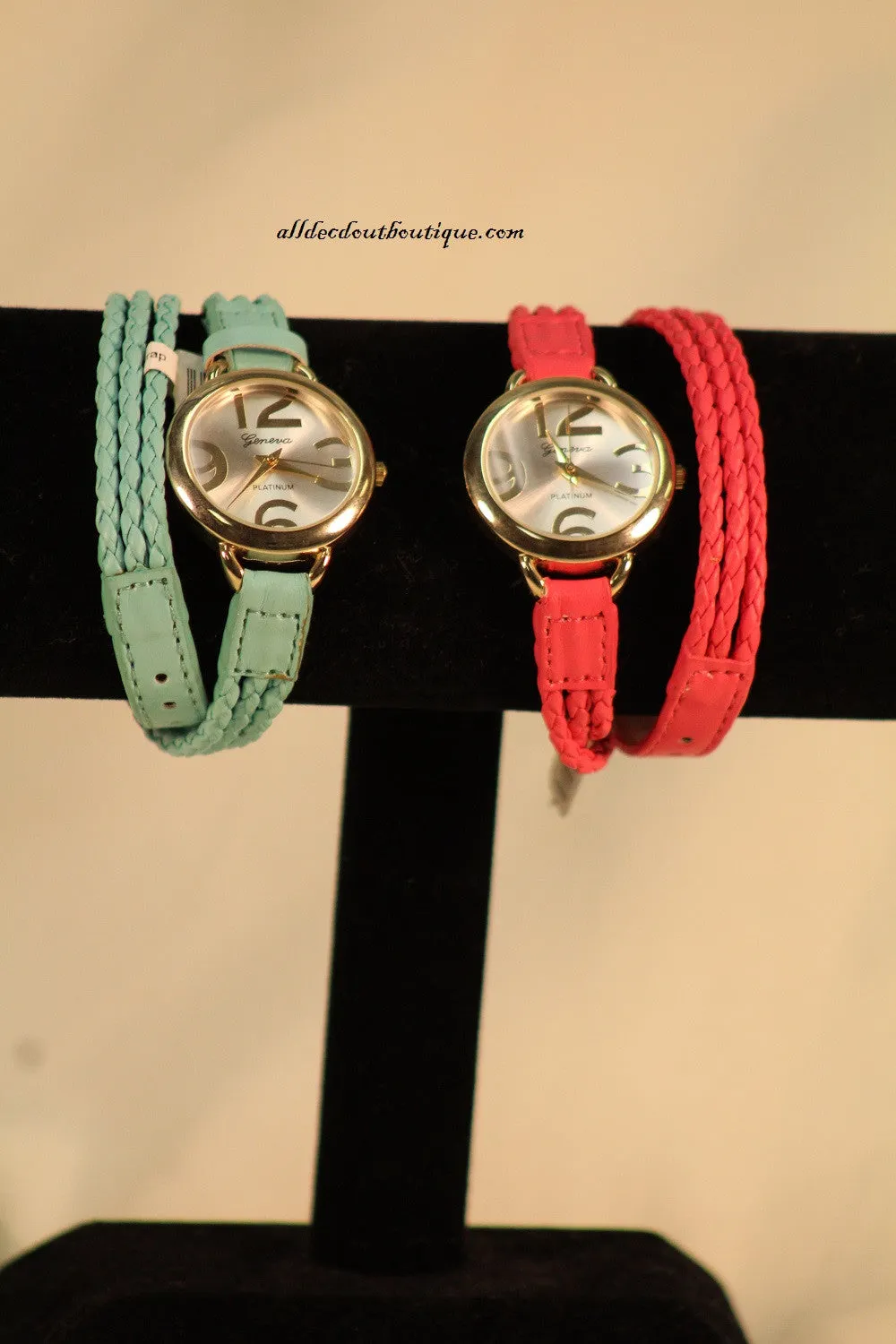 Pink/Silver | Leather Band w/ Buckle Clasp