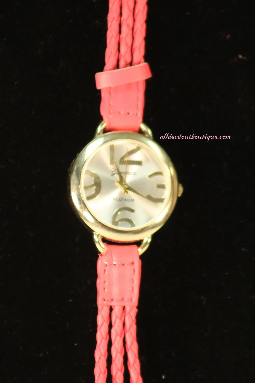 Pink/Silver | Leather Band w/ Buckle Clasp