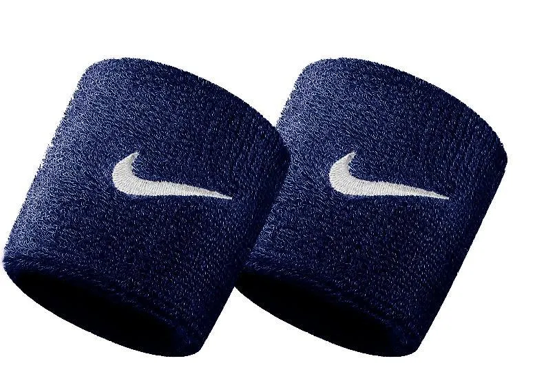 POLSINI NIKE SPUGNA DRY FIT SWOOSH TERGISUDORE POLSINO BLU