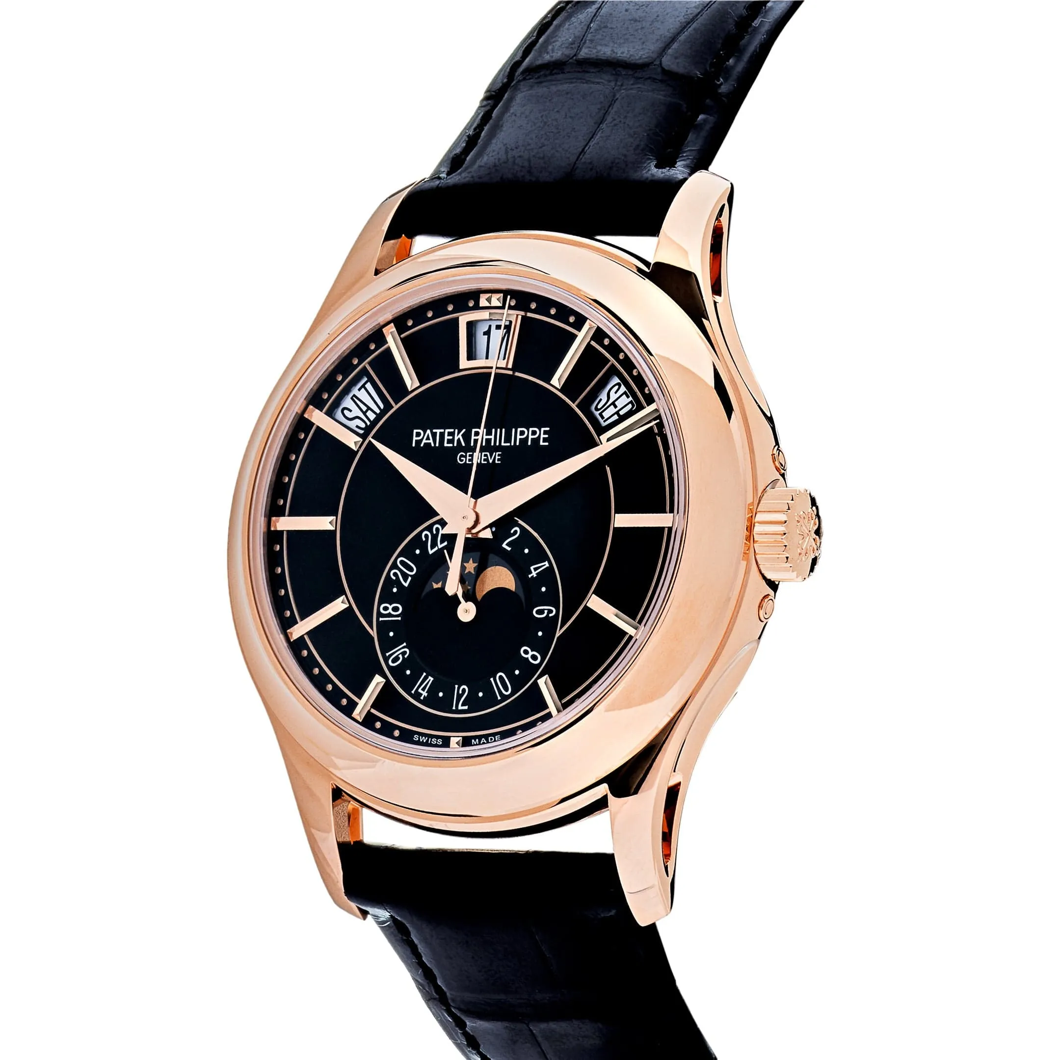PP Luxury Watches Complications 5205R-010 Annual Calendar Rose Gold Black Dial