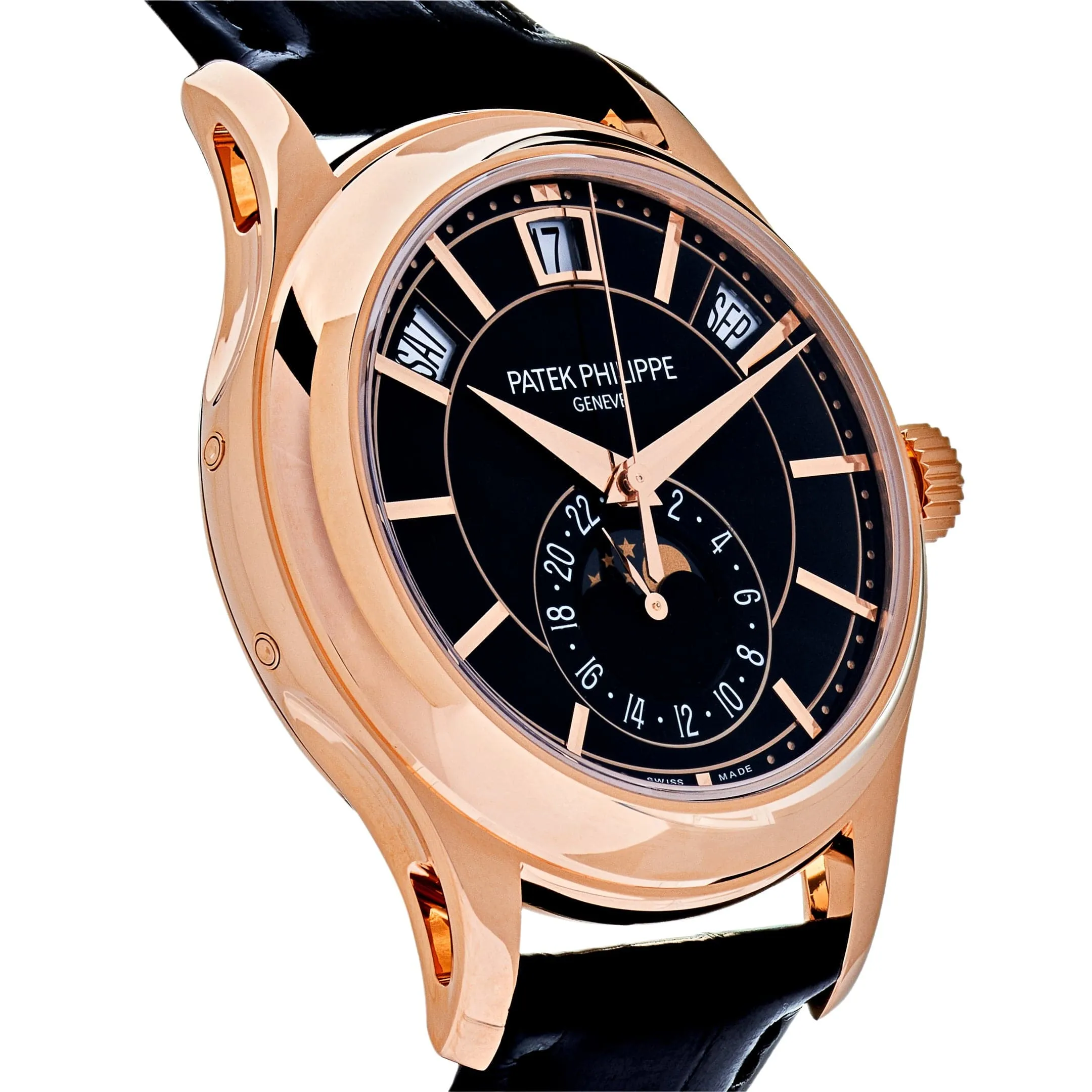 PP Luxury Watches Complications 5205R-010 Annual Calendar Rose Gold Black Dial