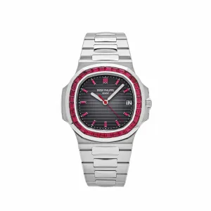 PP Luxury Watches Nautilus 5711/112P-001 Platinum Grey Dial Ruby Bezel