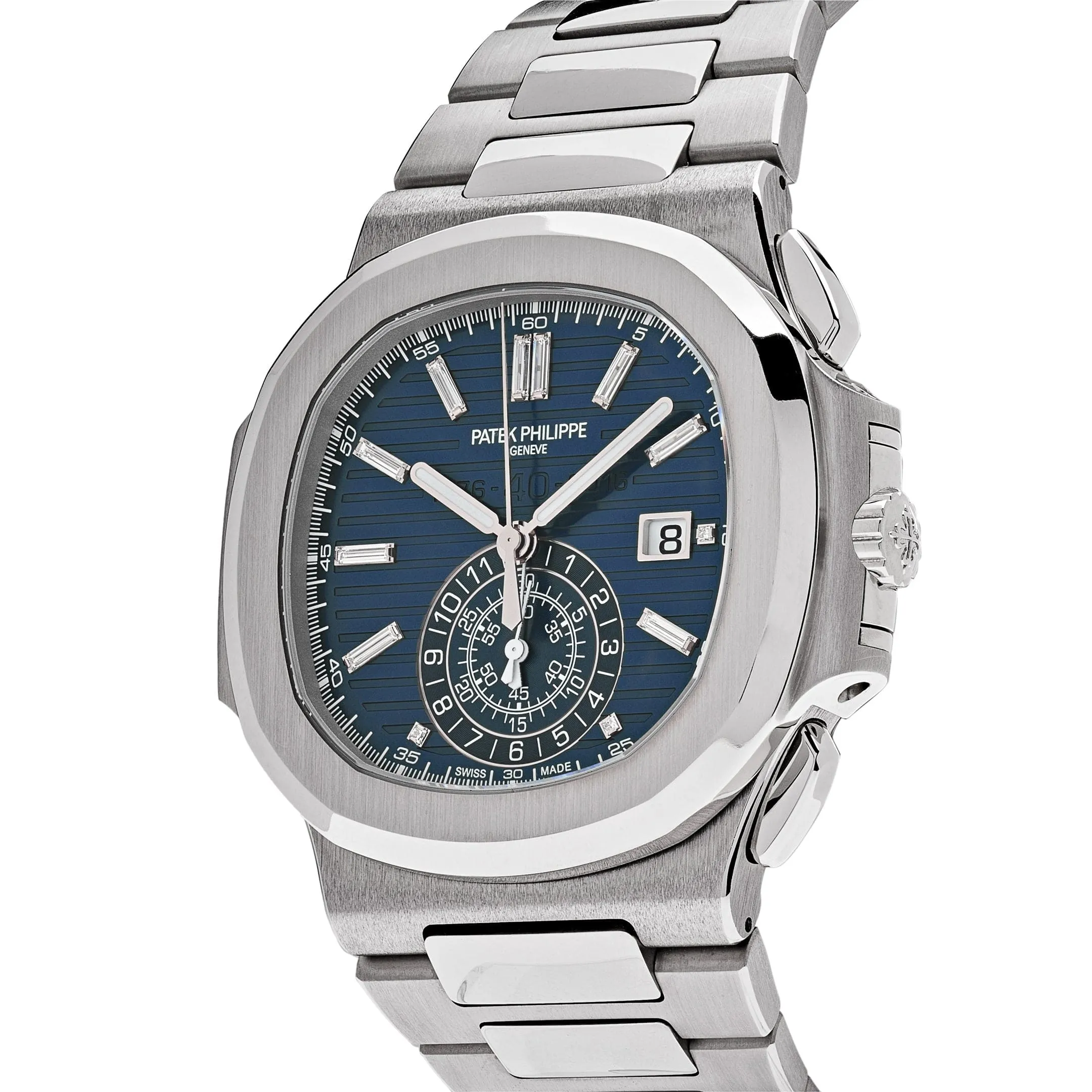 PP Luxury Watches Nautilus 5976/1G-001 '40th Anniversary' Chronograph White Gold Blue Diamond Dial Limited Edition (2017)