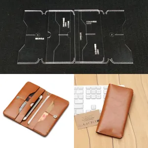 Practical Acrylic Wallet Card Bag Transparent Templates Leather Craft Pattern Stencil design for Making Business Long Wallets