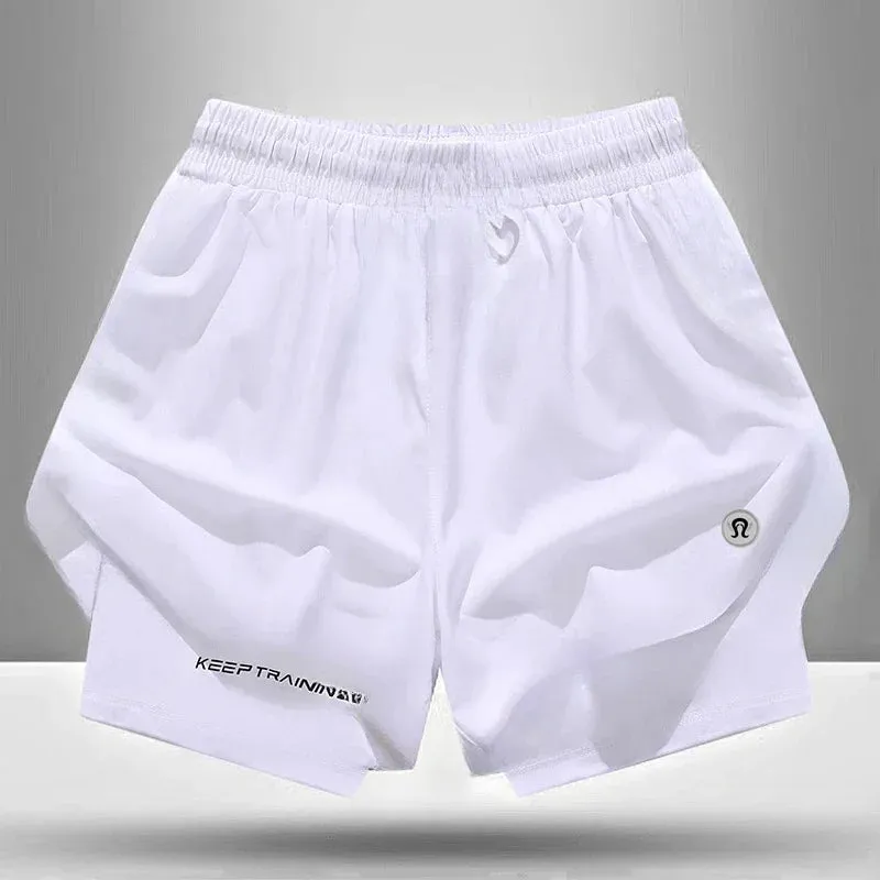 Quick-Dry Ice Silk Sports Shorts — Summer Yoga & Training for Men & Women