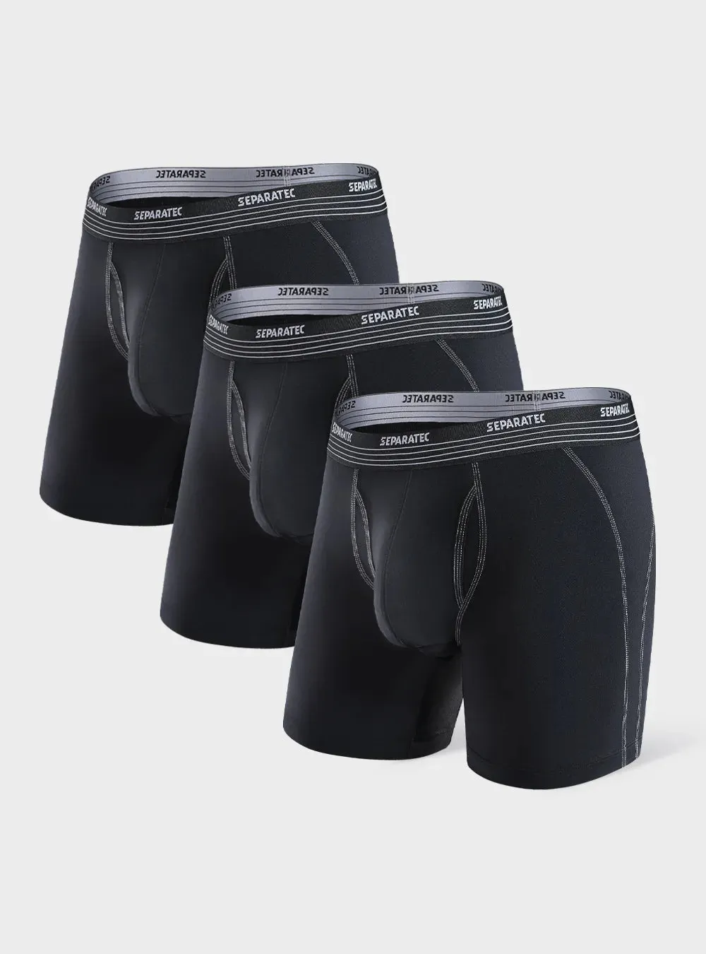 Quick Dry Open Fly Functional Athletic Boxer Briefs 3 Pack