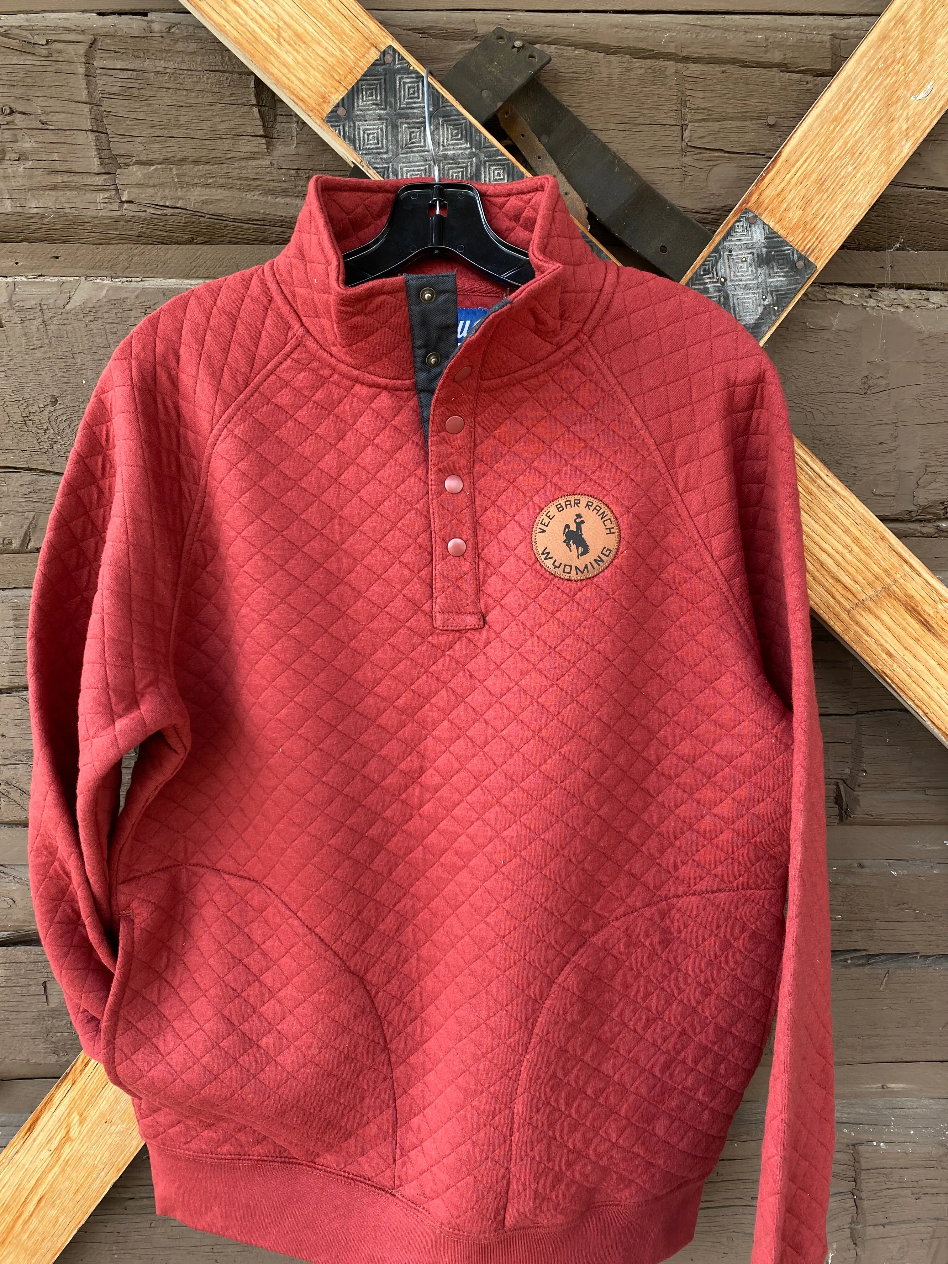 Quilted Fleece Snap Front Pullover