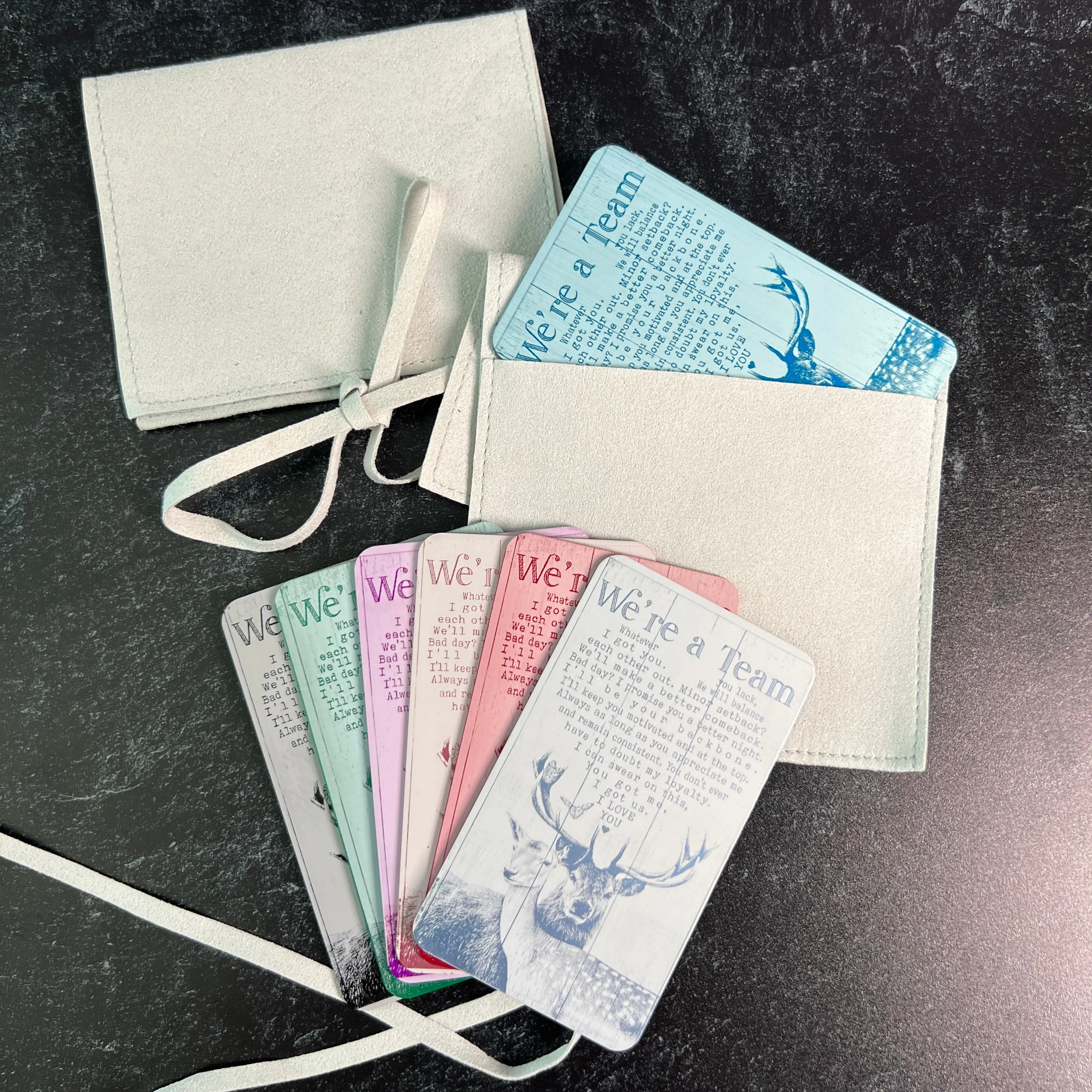 "We're a Team" Quote Wallet Card – Unique Gift for Him with Buck and Doe Design