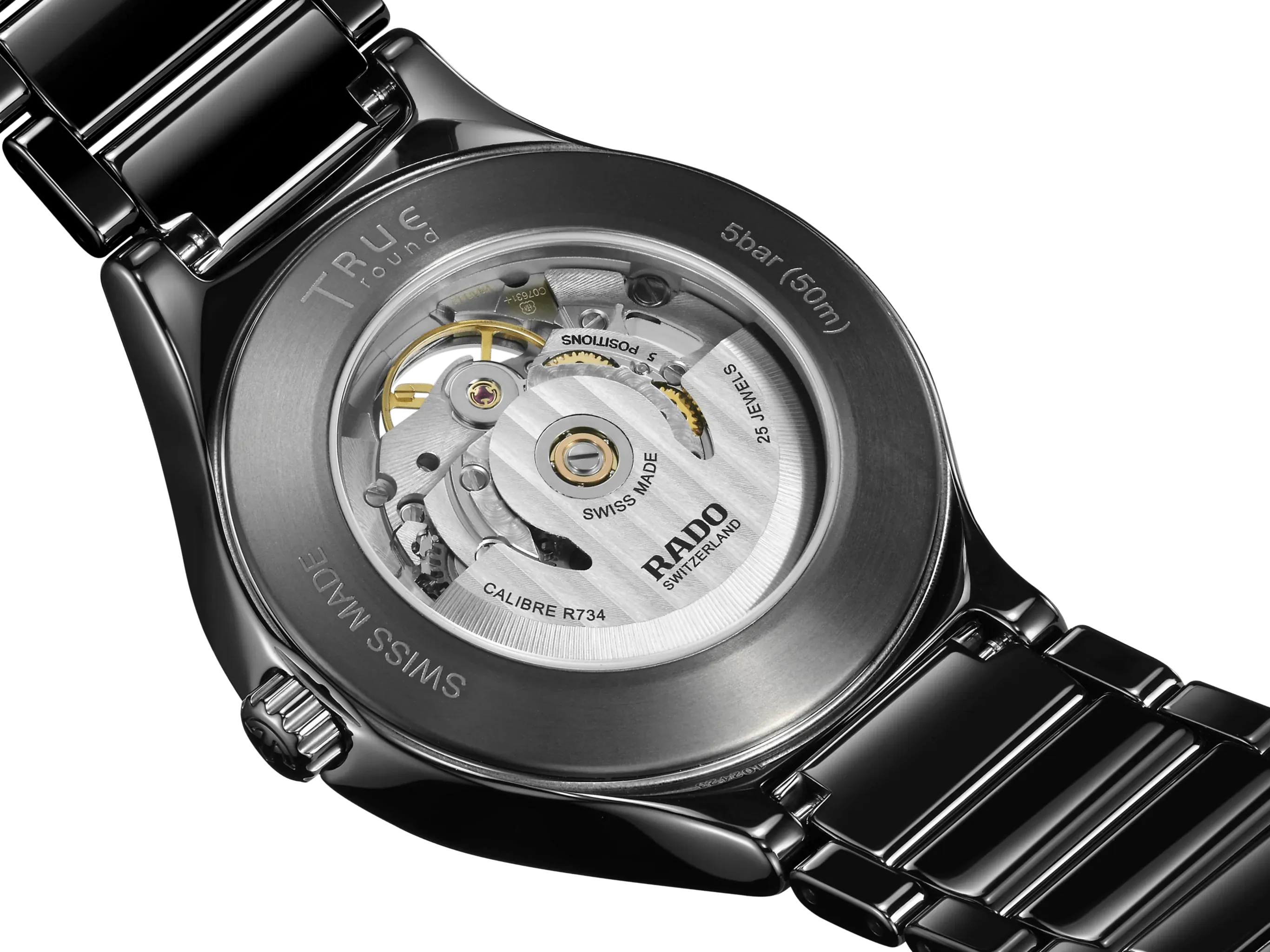 RADO True Round 40mm Black Automatic Open Heart Men's Watch R27107172