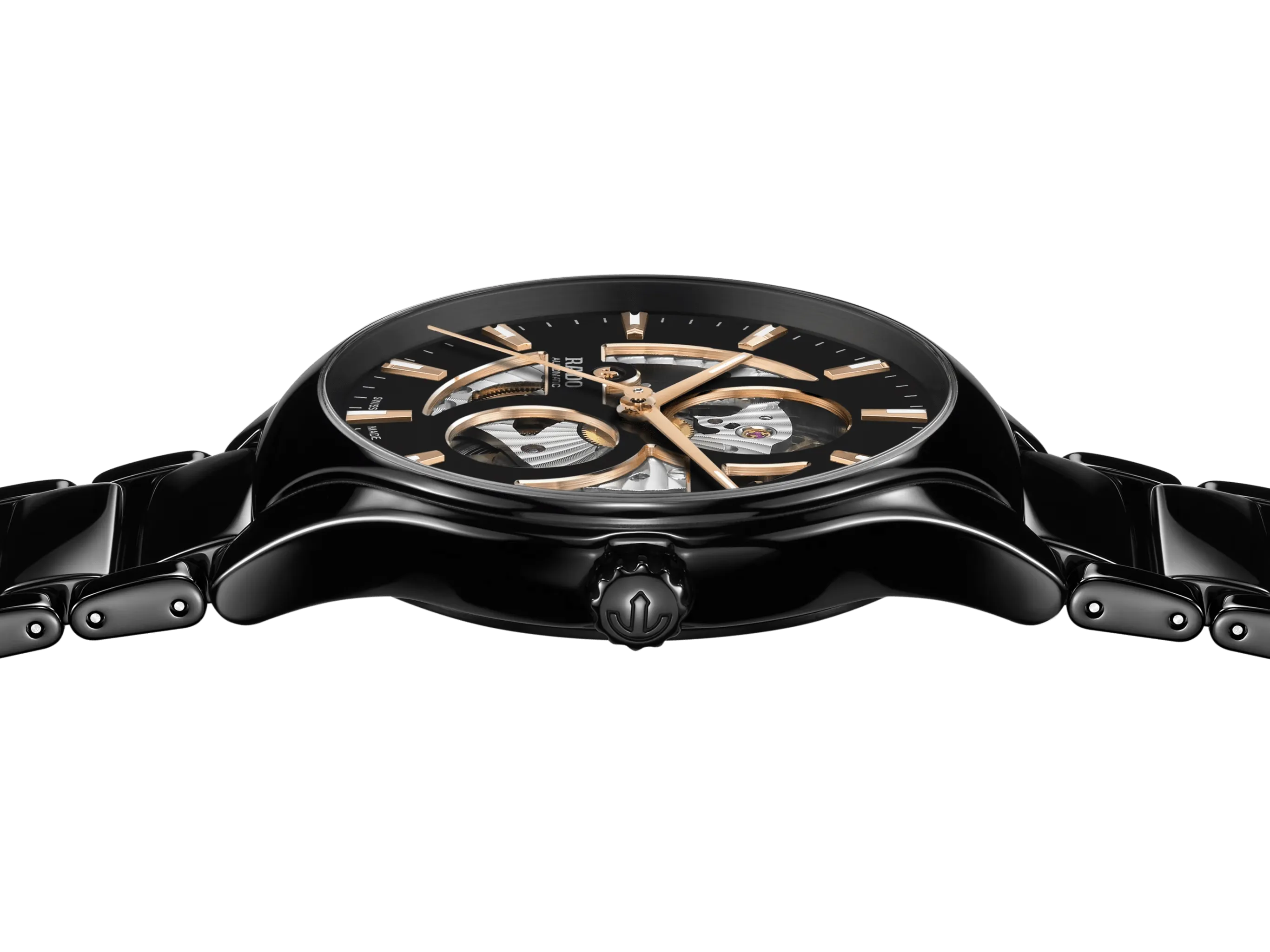 RADO True Round 40mm Black Automatic Open Heart Men's Watch R27107172
