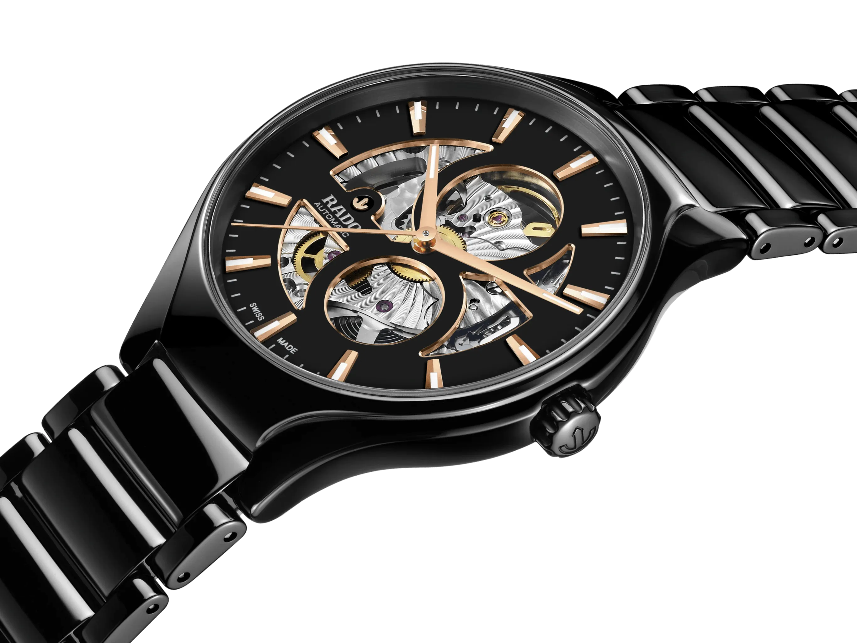 RADO True Round 40mm Black Automatic Open Heart Men's Watch R27107172