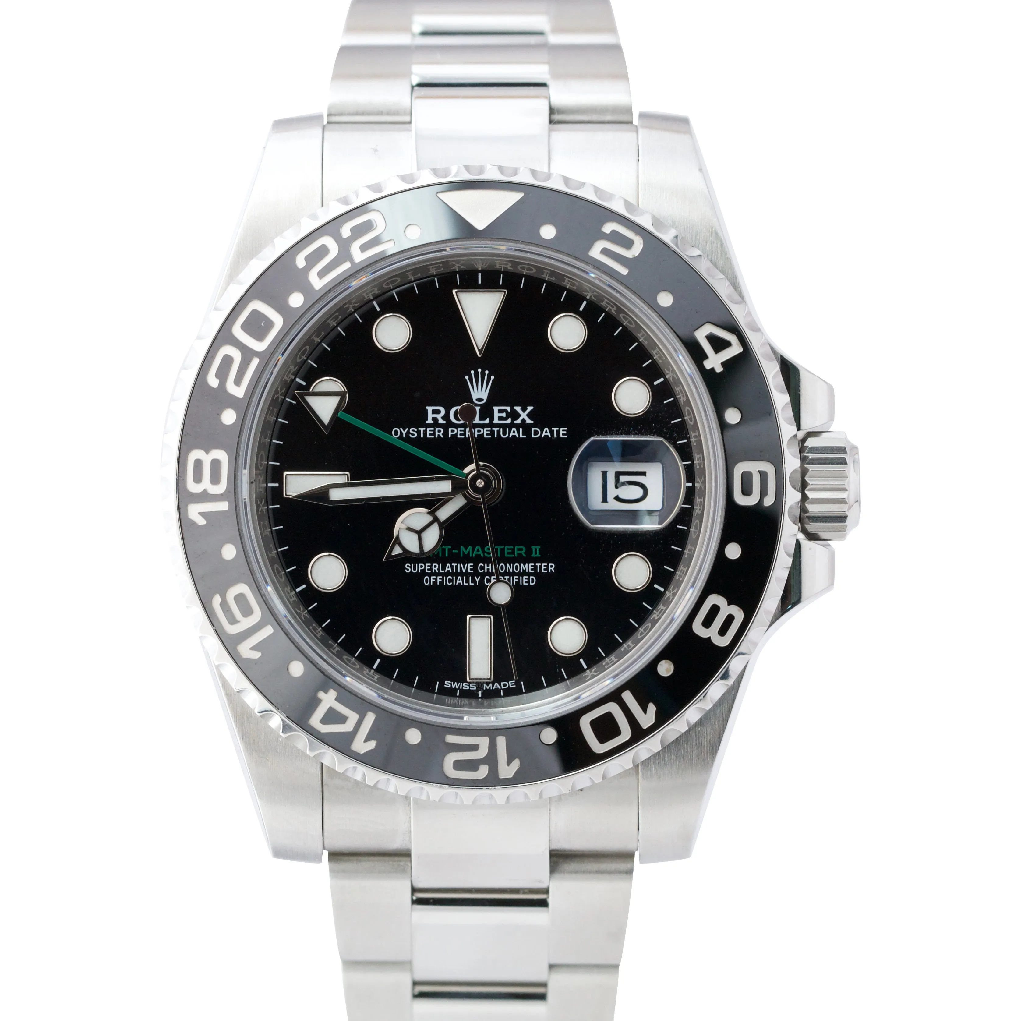 RANDOM SERIAL Men's Rolex GMT-Master II Black 40mm Ceramic Steel 116710 Watch