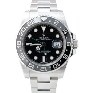 RANDOM SERIAL Men's Rolex GMT-Master II Black 40mm Ceramic Steel 116710 Watch